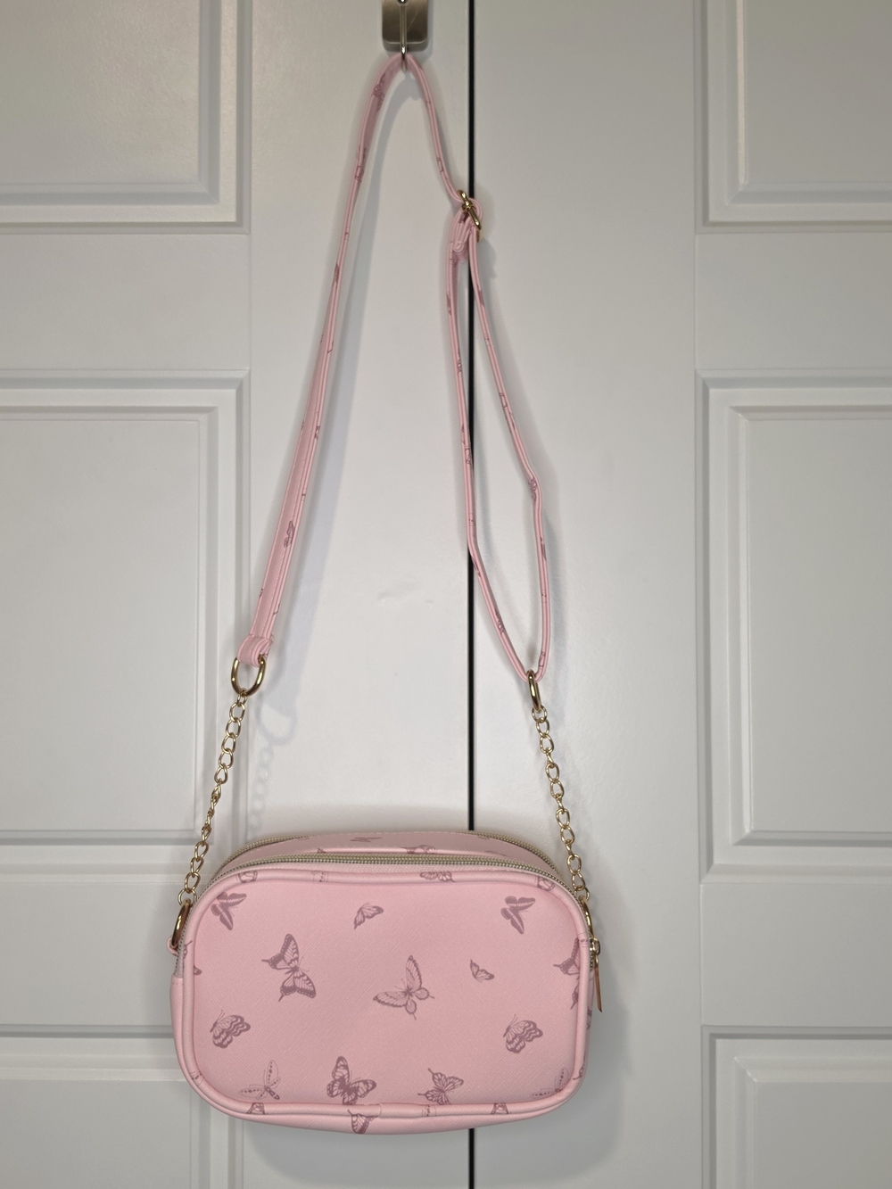 Girl's Pink Butterfly Crossbody Bag - Picture 3 of 8